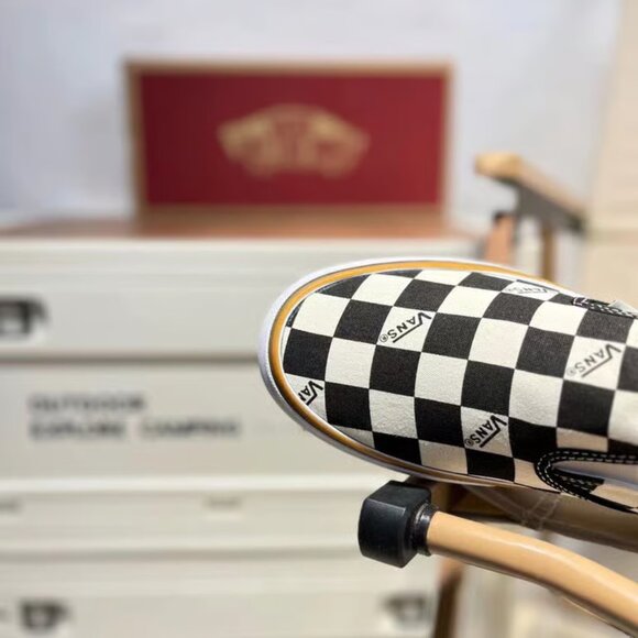 VANS Stacked Checkerboard Slip On Canvas Shoes - Picture 5 of 5